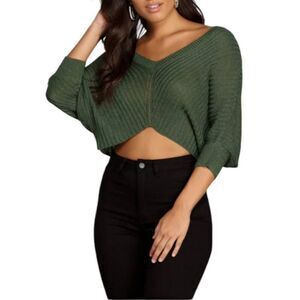 WINDSOR LIGHTWEIGHT KNIT CROP PULLOVER SZ.L EUC.